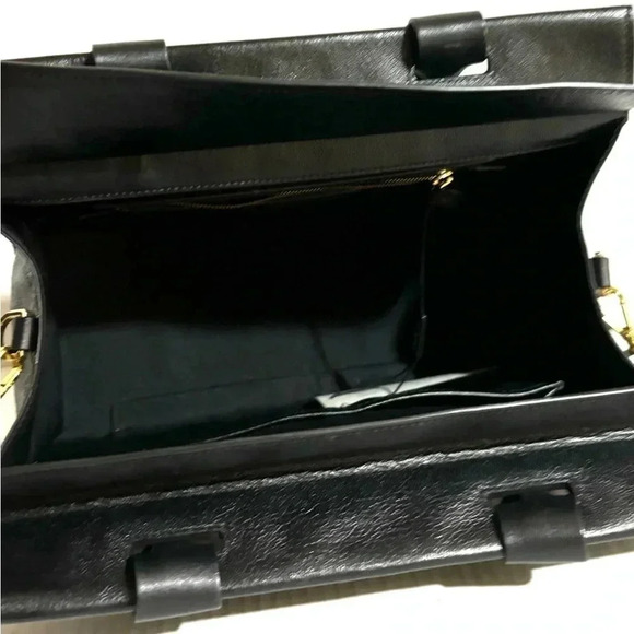 Halston Heritage black leather satchel handbag - Picture 5 of 12